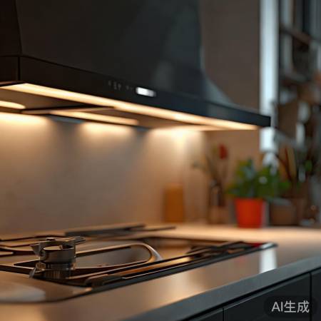 “静音开关,厨房安静烹饪乐”