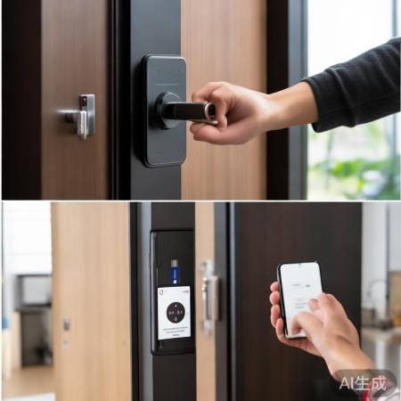 “钥匙开锁,APP指纹验证,智