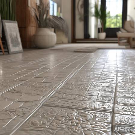 防滑耐磨瓷砖，与室内风格协调。