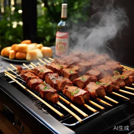 蒜香烤肉串，下酒佳肴。