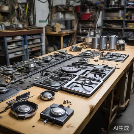 燃气灶拆卸零件，妥善保管备用