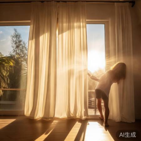 夏日拉窗帘，省电又凉爽。