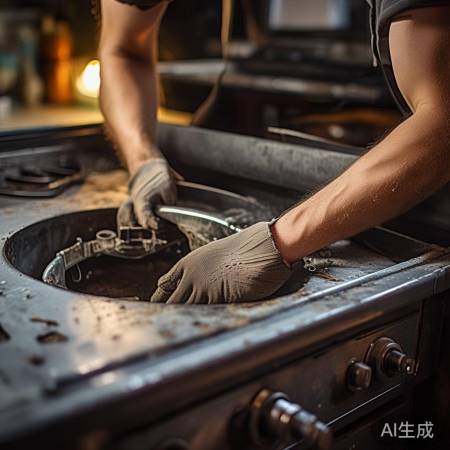 拆旧灶芯，查底座磨损