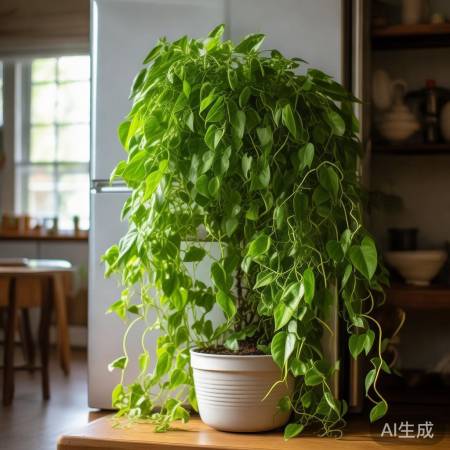 绿萝养护易,添绿冰箱顶