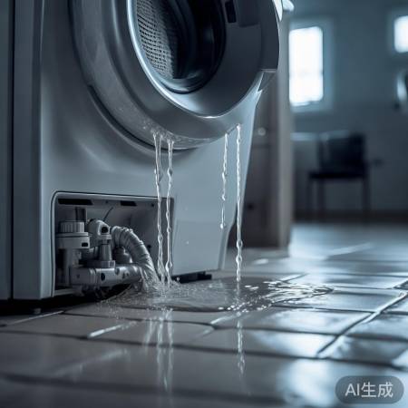 洗衣机漏水,排水阀密封圈问题。