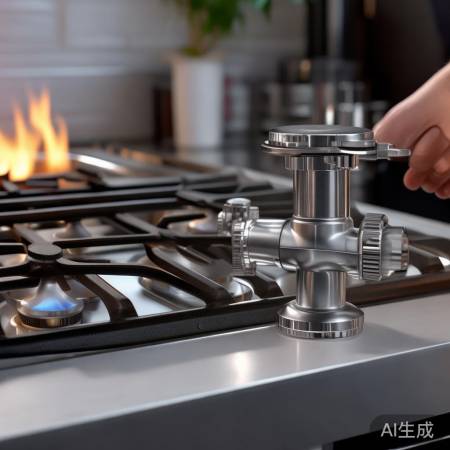 燃气阀门操作：开启关闭需轻柔。