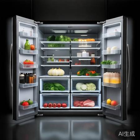 LG黑冰箱，超大容量，分区合理