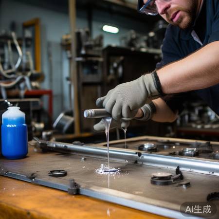 均匀涂抹粘合剂，预热后粘合连接