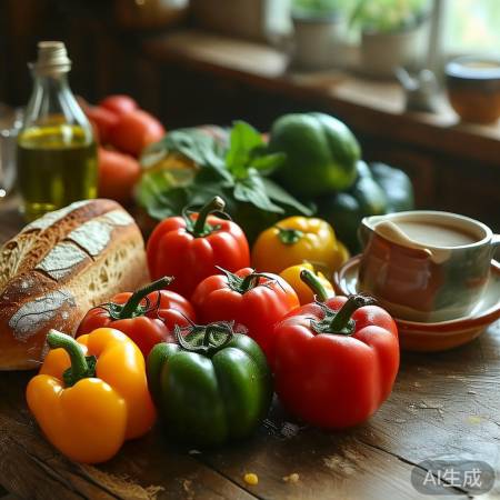 “食物分层摆放,避免重叠”