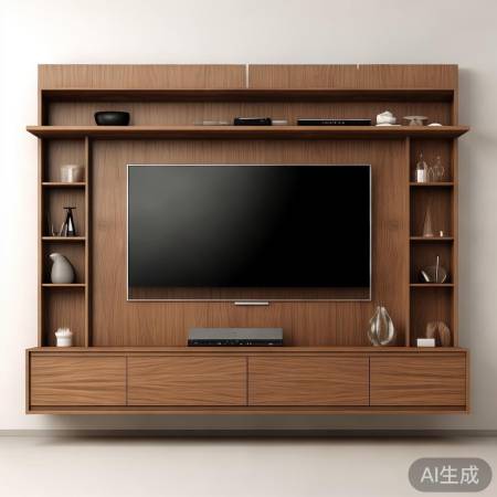 简约电视墙柜，实用美观两不误。