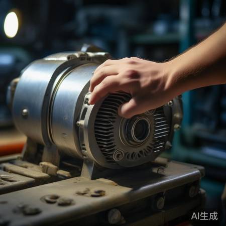 触感电机表面，辨别内部损坏。