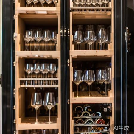 酒柜收纳巧分类，美观实用两不误