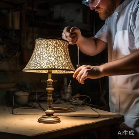 拆灯罩，螺丝刀轻拧，勿损灯罩