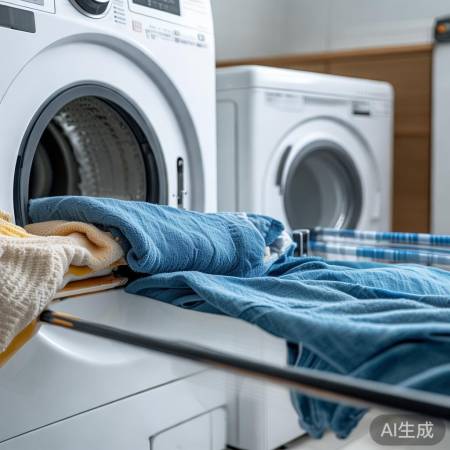 洗完衣物，取晾或烘干。