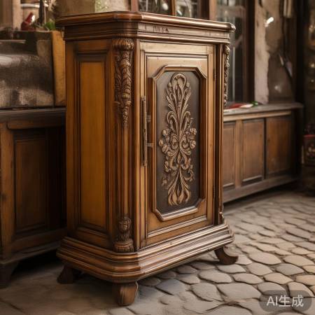 法式复古红酒柜，雕花门点睛，复