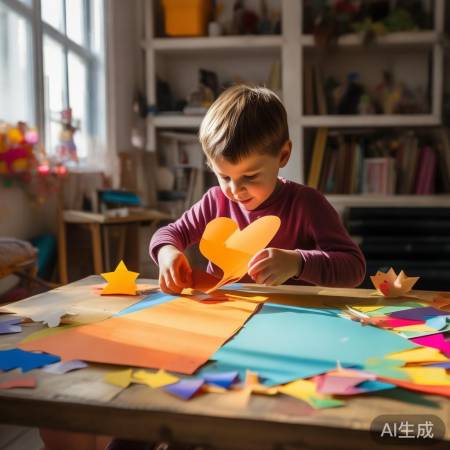 剪彩色纸,创意无限,安全第一。