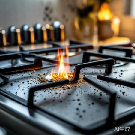 燃气灶气孔堵塞，打火失败