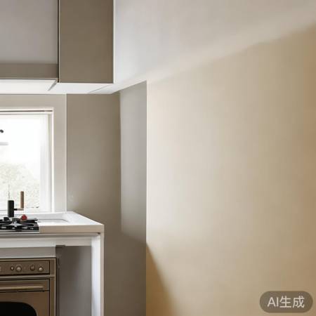 墙面平整防火易清洁，安装集成灶