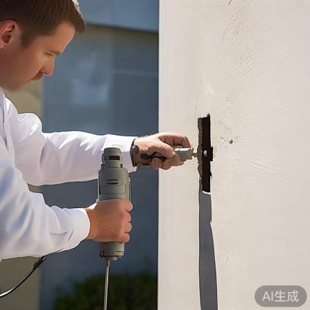 空调打孔，壁孔排凝水。