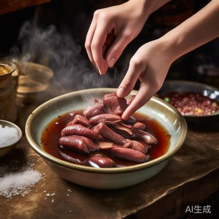 腌制羊宝，入味鲜美好味。