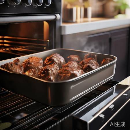 烤羊宝金黄紧实，翻面均匀受热。