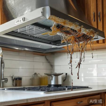 油烟机排烟管堵塞,噪音大