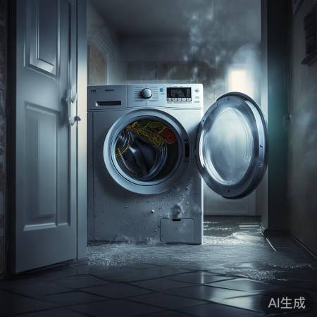 洗衣机受潮短路，易跳闸。