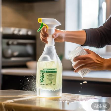 白醋水擦油烟机,油渍一抹净。