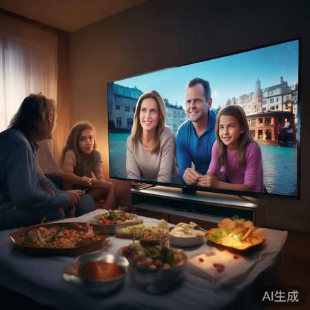 高清大屏电视,视听盛宴,美食相