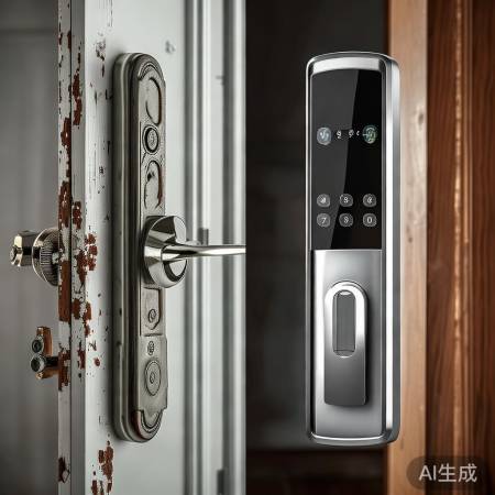 智能锁：机械+电子锁芯结合