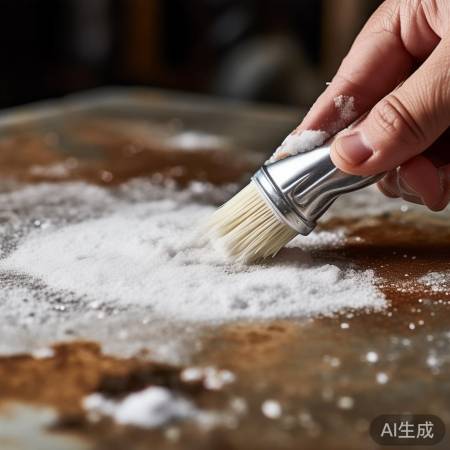 小苏打盐混合除锈，效果佳。