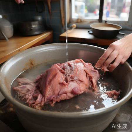 猪心浸泡去杂质20分钟,洗净沥