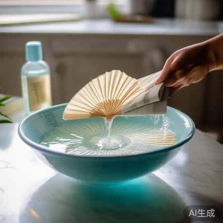 扇叶清洗，清水洗涤，抹布擦干。