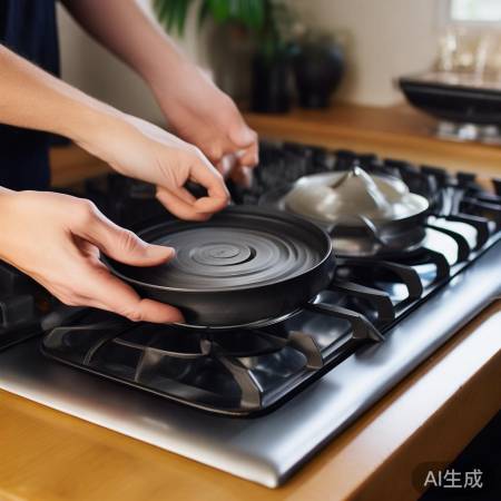 燃气灶拆锅架火盖，简单易行。