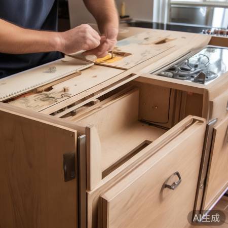 测量设计橱柜，避水电线路。