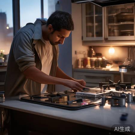 检查燃气灶电池，换新电池更方便