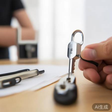 准备机械钥匙、USB线连接智能