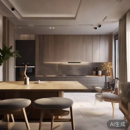 油烟机高度适中，灶台油烟两相宜