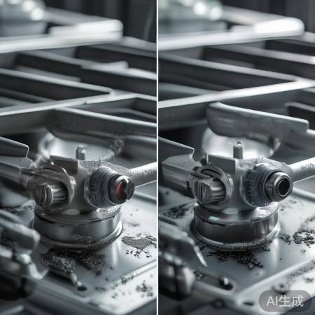 燃气灶点火针过紧，原因：灰尘堵