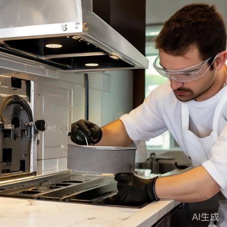 拆油网：拧螺丝，轻取网，勿损。