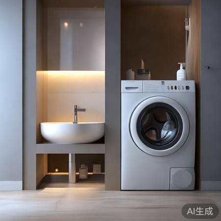 一室多用，洗衣机洗脸间，时尚家