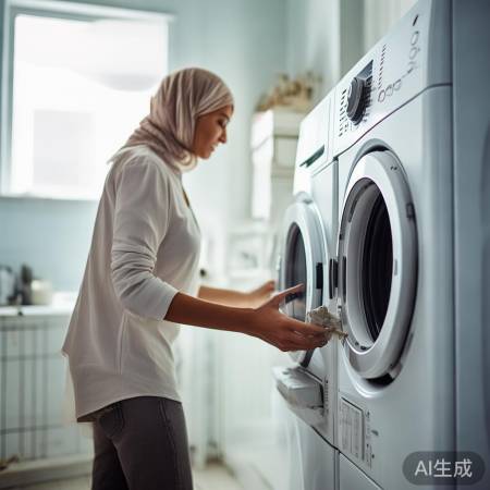 洗衣机水管定期查，防漏无忧。