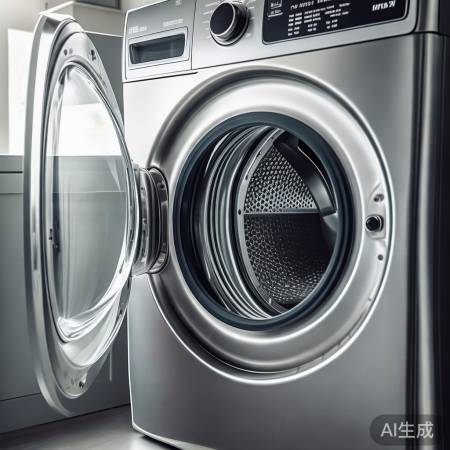 洗衣机开机检验，皮带运转正常。