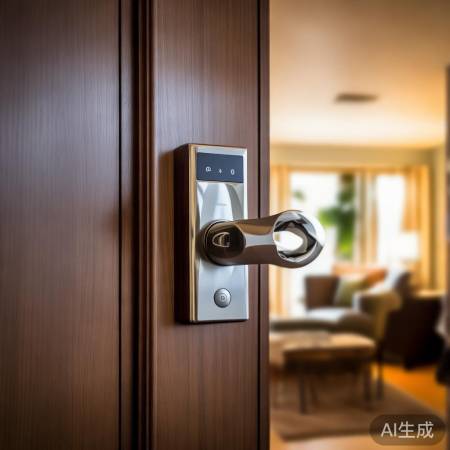 “木门指纹锁，守护家庭安全小卫