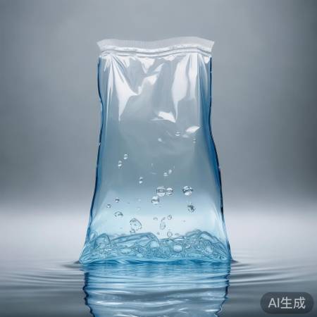 透明袋装满水
