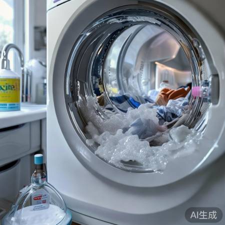 洗衣液残留因泡沫多、漂洗差，源