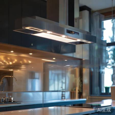 内置LED抽油烟机，插座避光设