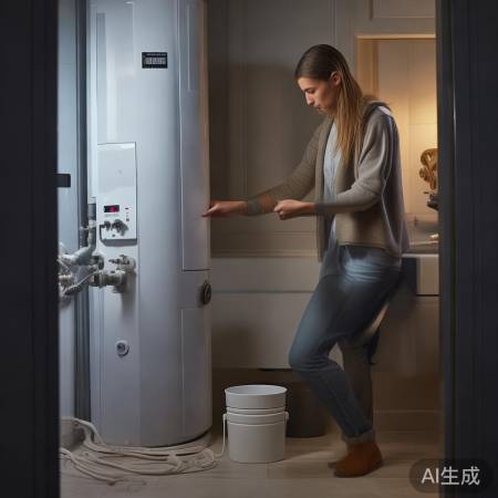 停水后，关进水阀，放水防结垢。