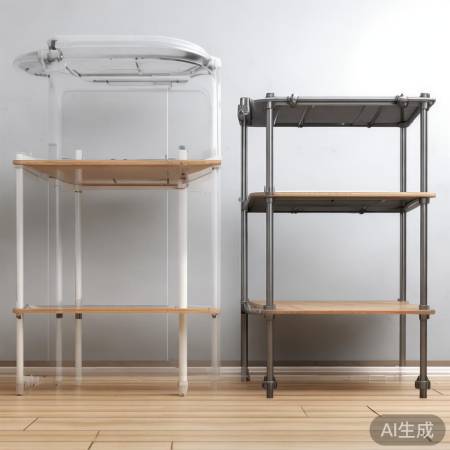 置物架材质：塑料轻便，金属承重