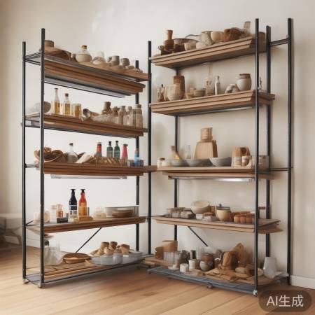 可调层板防滑置物架